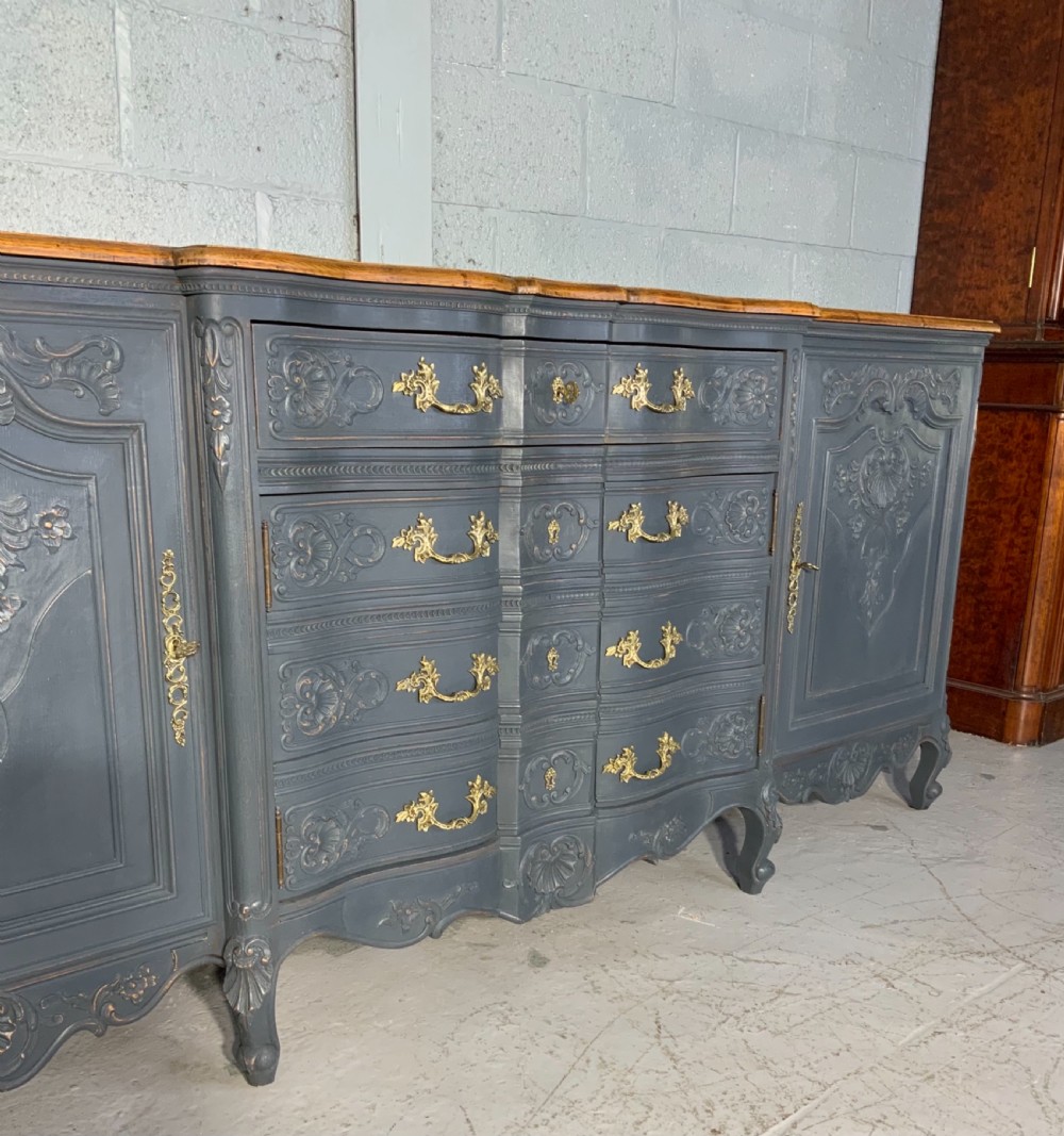 PAINTED FRENCH CARVED OAK SIDEBOARD  View VI