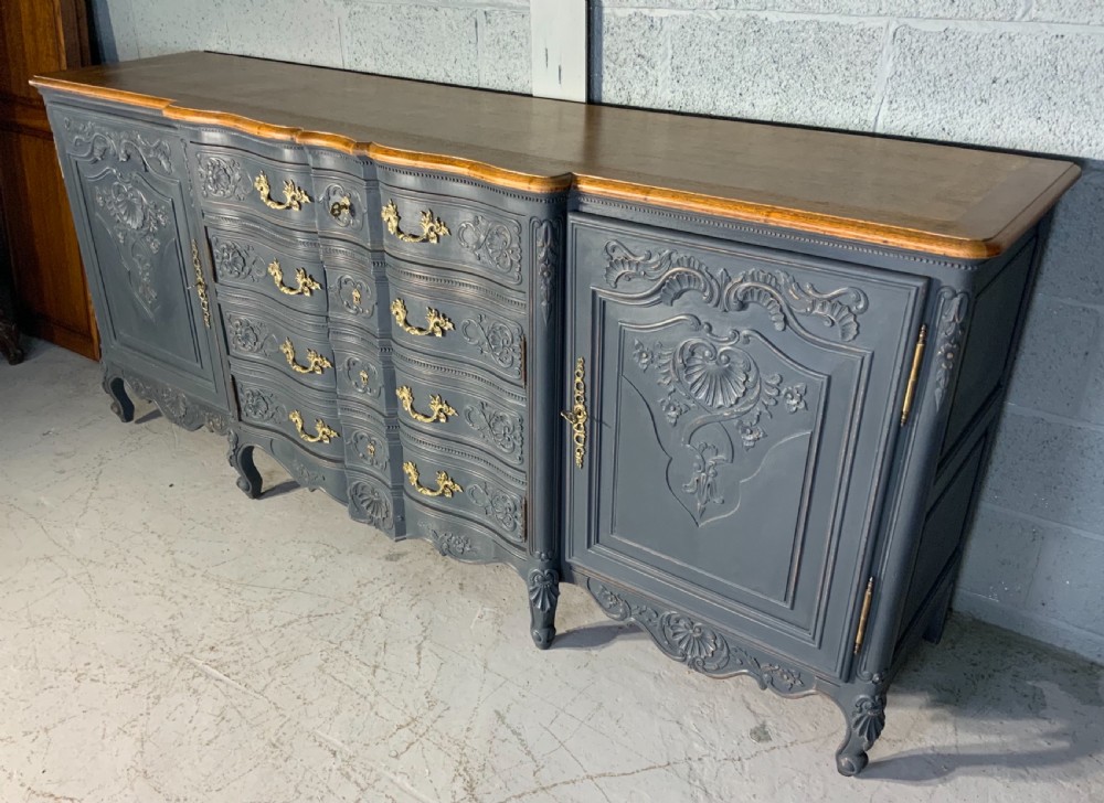 PAINTED FRENCH CARVED OAK SIDEBOARD  View VIII