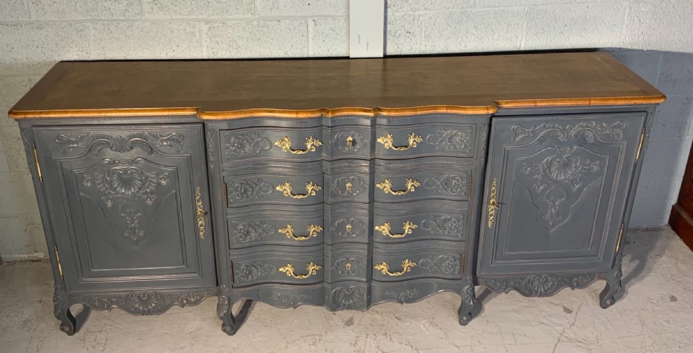 PAINTED FRENCH CARVED OAK SIDEBOARD  View IX
