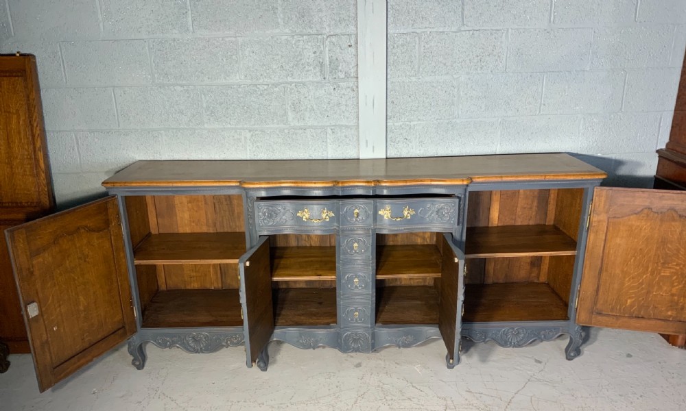 PAINTED FRENCH CARVED OAK SIDEBOARD  View X