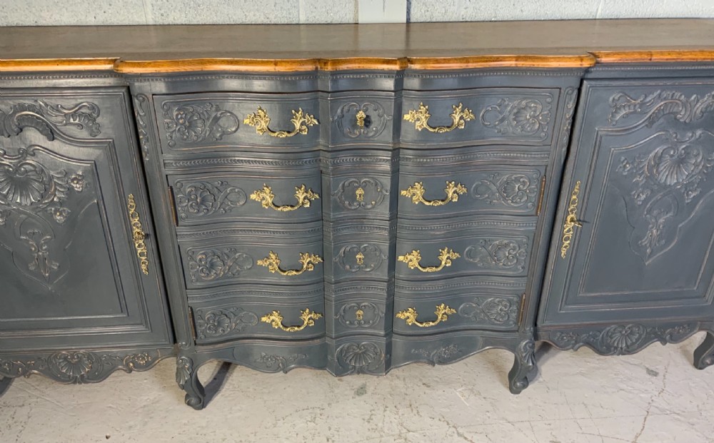 PAINTED FRENCH CARVED OAK SIDEBOARD  View XII
