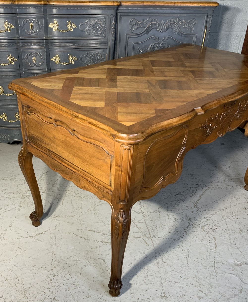 FRENCH CARVED WALNUT DESK View II
