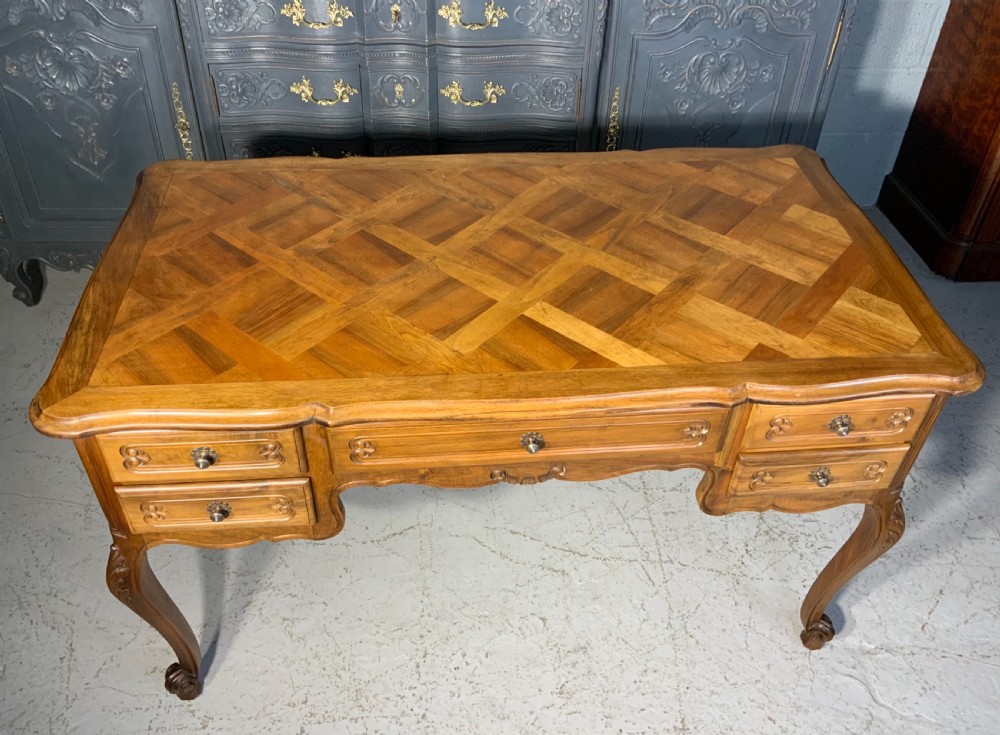 FRENCH CARVED WALNUT DESK View IV