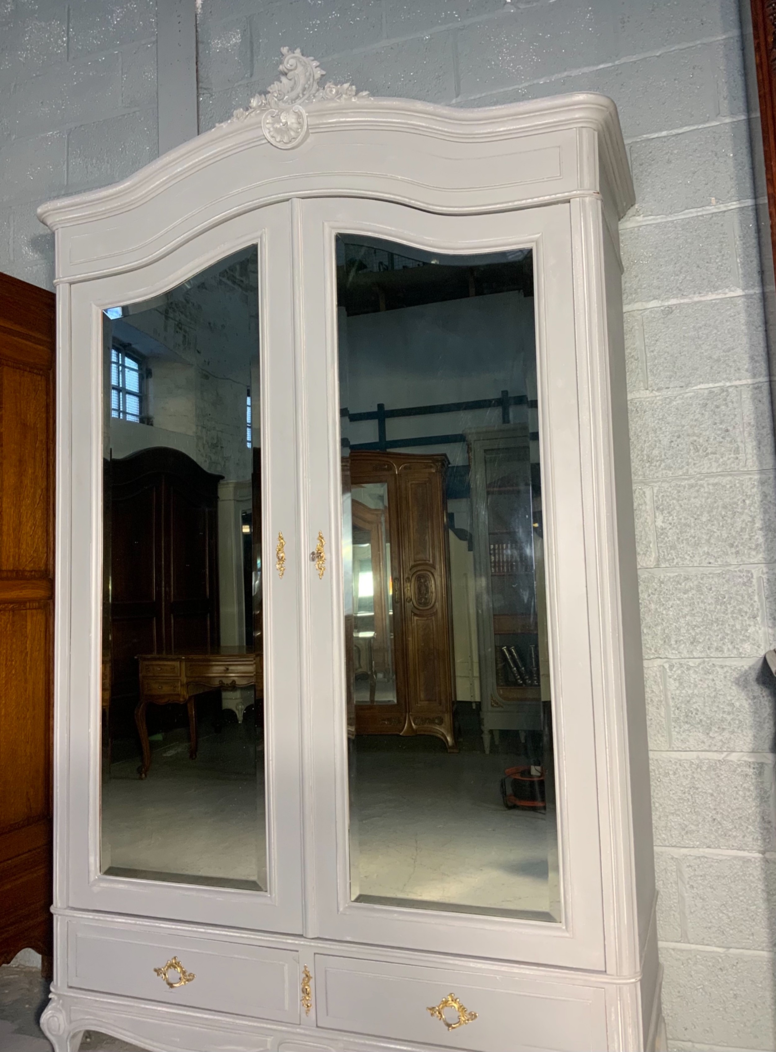PAINTED FRENCH CARVED ARMOIRE  View VI