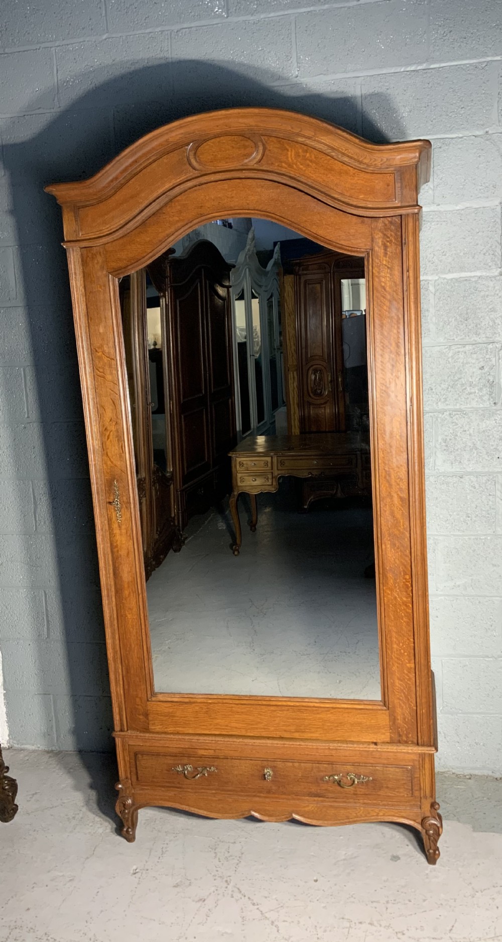 CARVED OAK FRENCH SINGLE ARMOIRE  View III