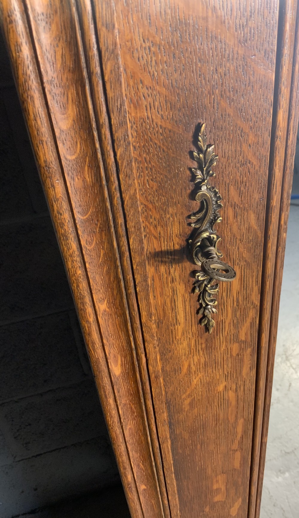 CARVED OAK FRENCH SINGLE ARMOIRE  View IV