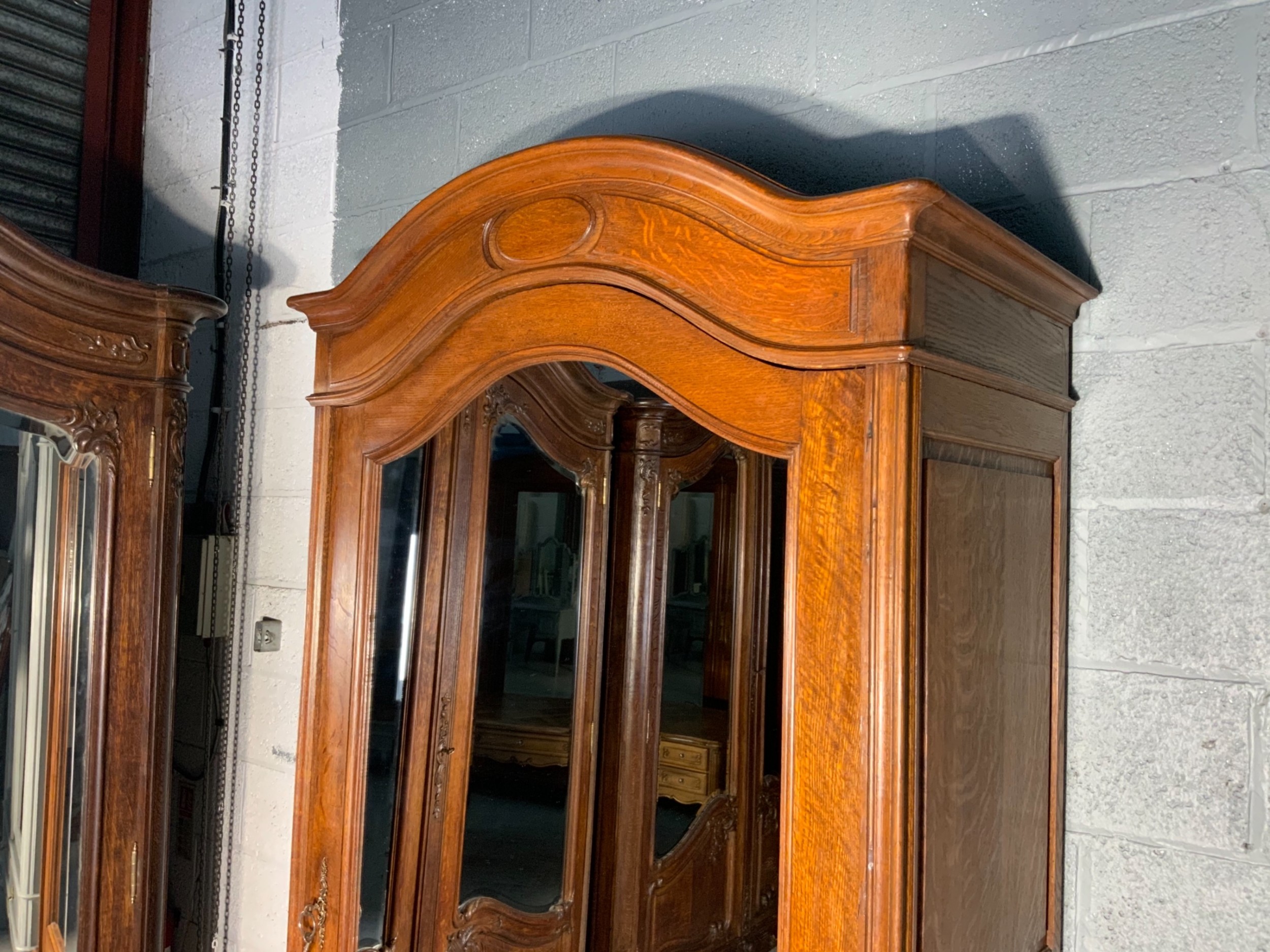 CARVED OAK FRENCH SINGLE ARMOIRE  View VII