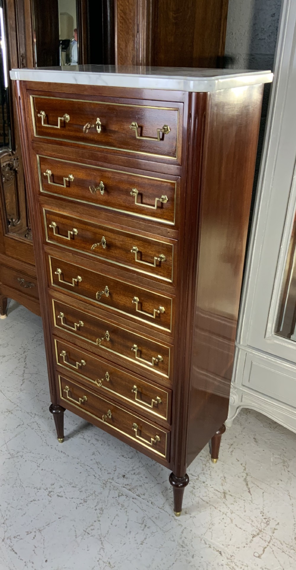 FRENCH MAHOGANY SEMANIER CHEST OF DRAWERS  View II