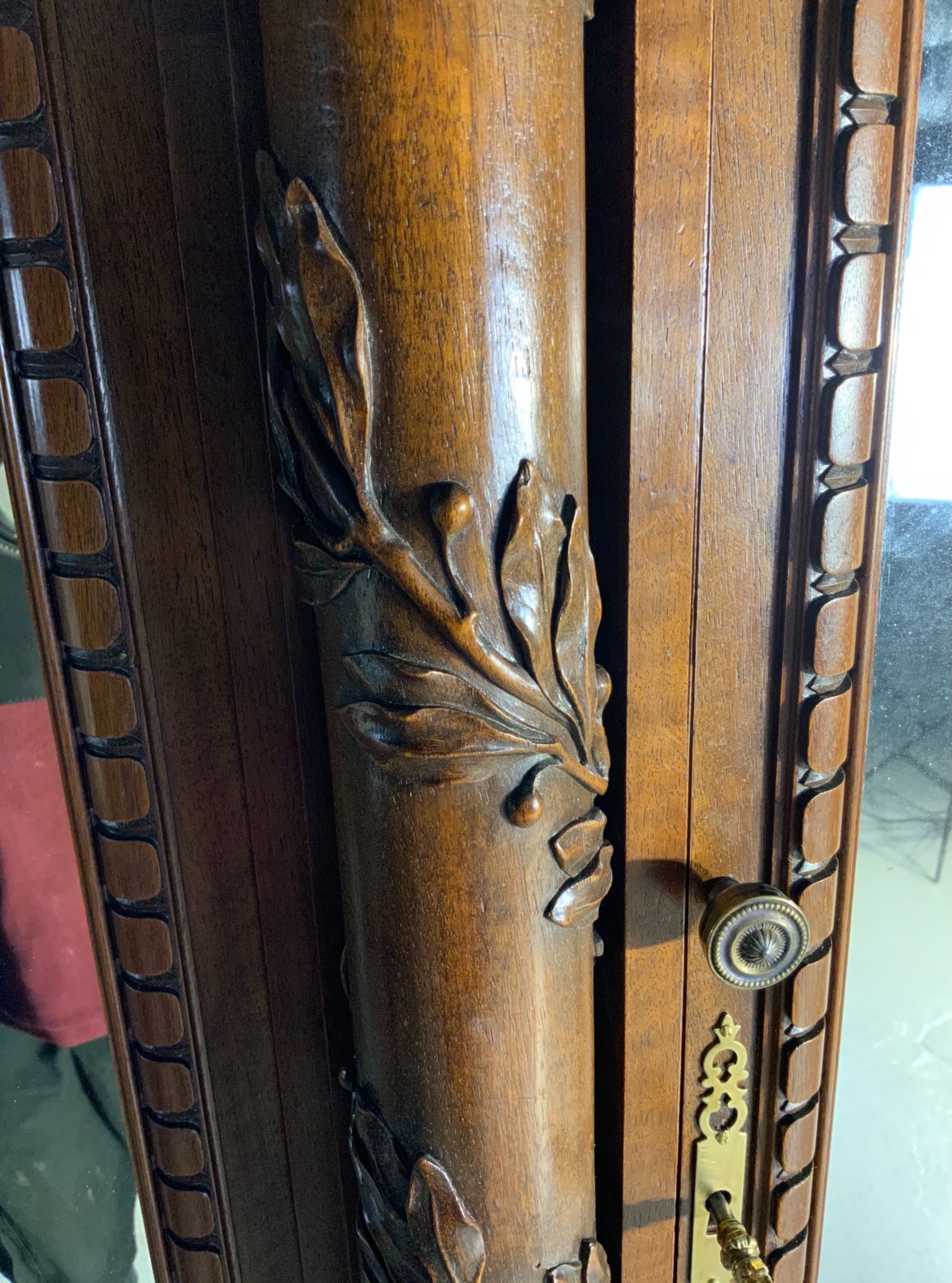IMPRESSIVE LARGE WALNUT BREAKFRONT ARMOIRE  View VI