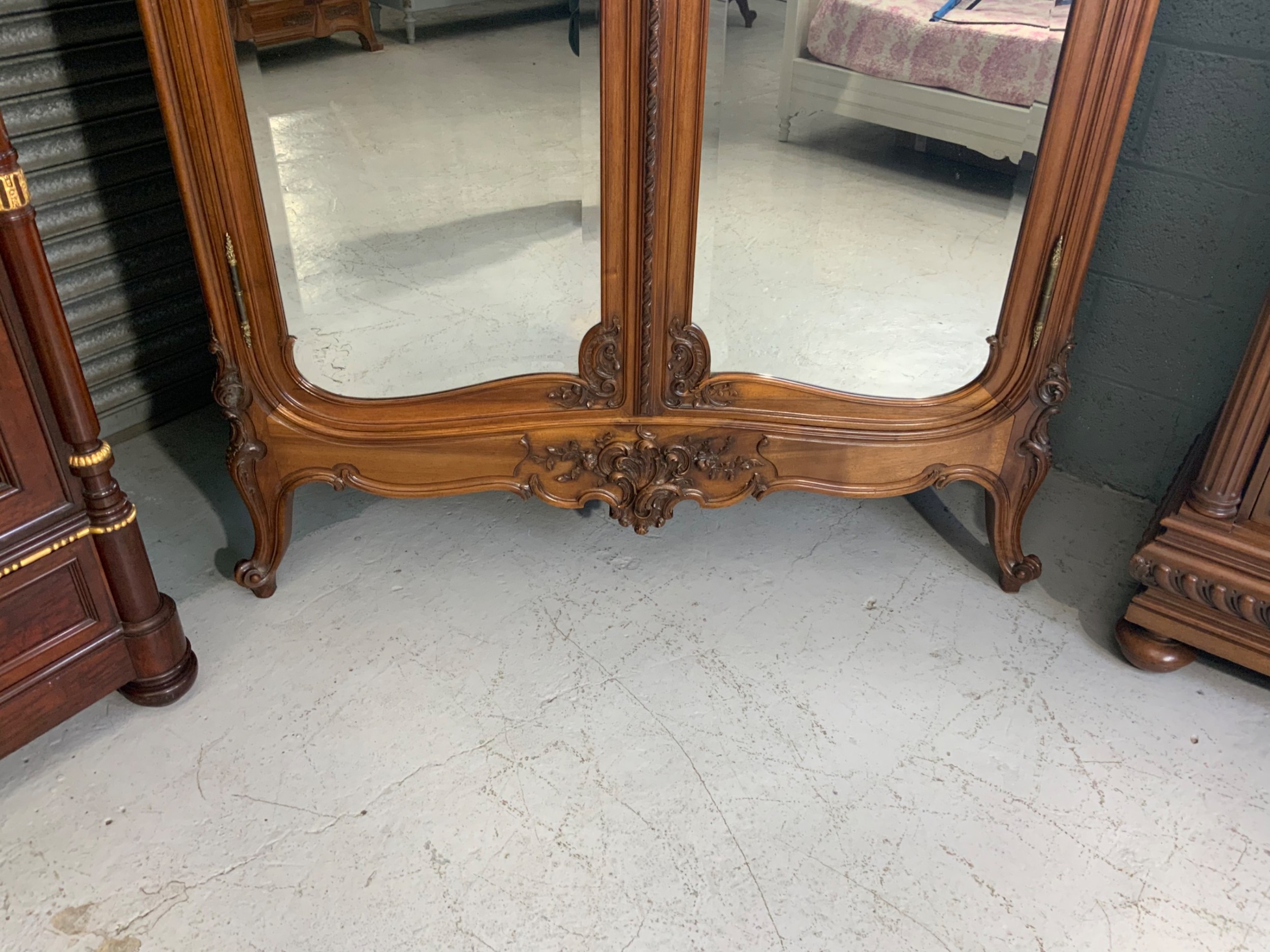 IMPRESSIVE CARVED WALNUT FRENCH ARMOIRE View X