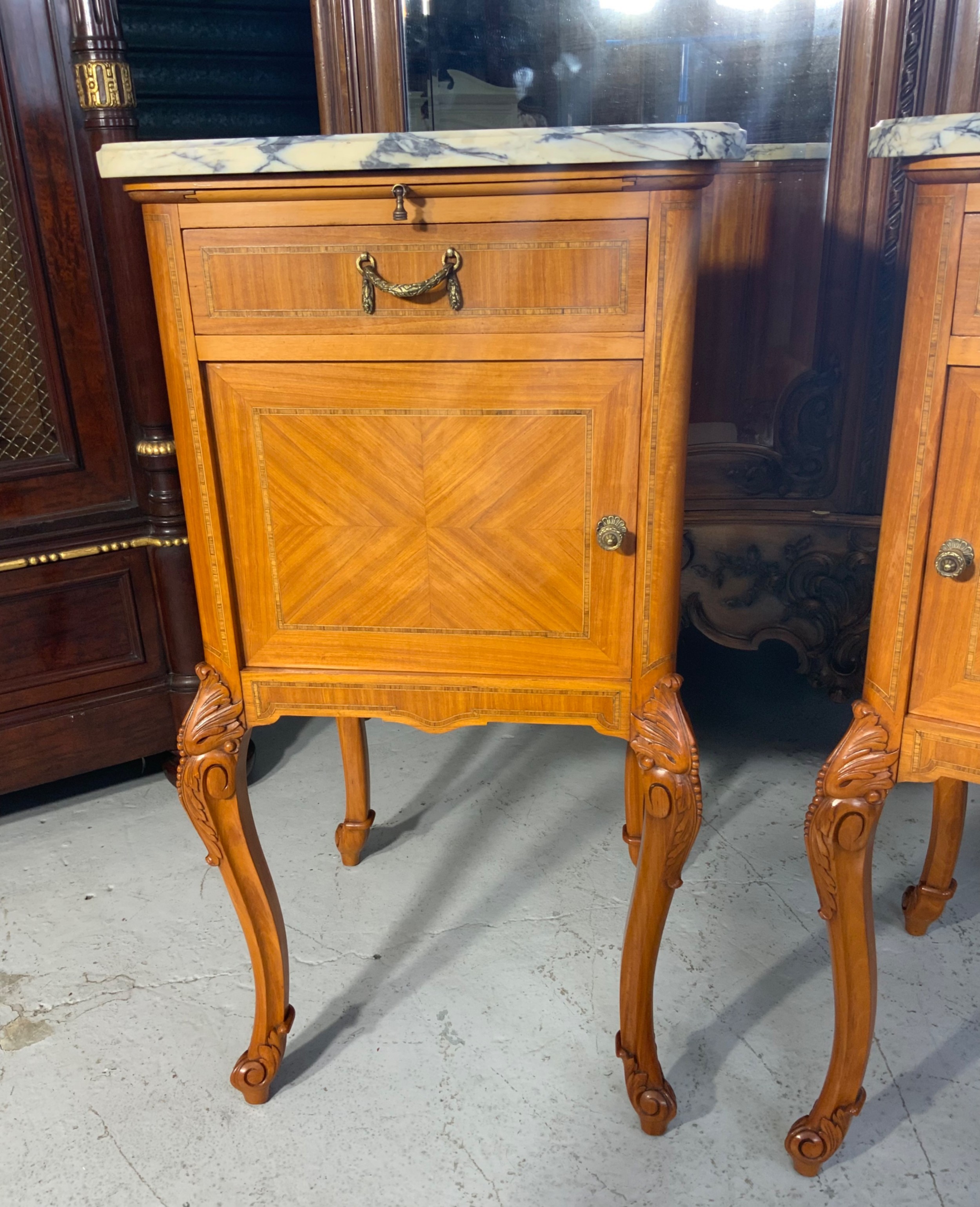 PAIR OF FRENCH SATINWOOD BEDSIDE CABINETS  View IV