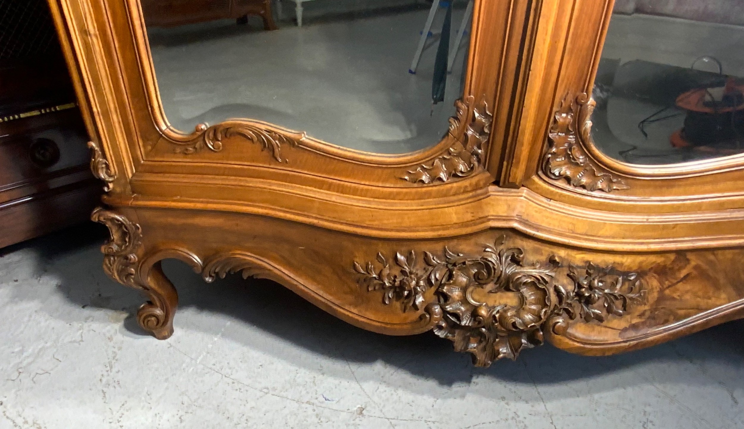 LARGE CARVED WALNUT FRENCH ARMOIRE  View II