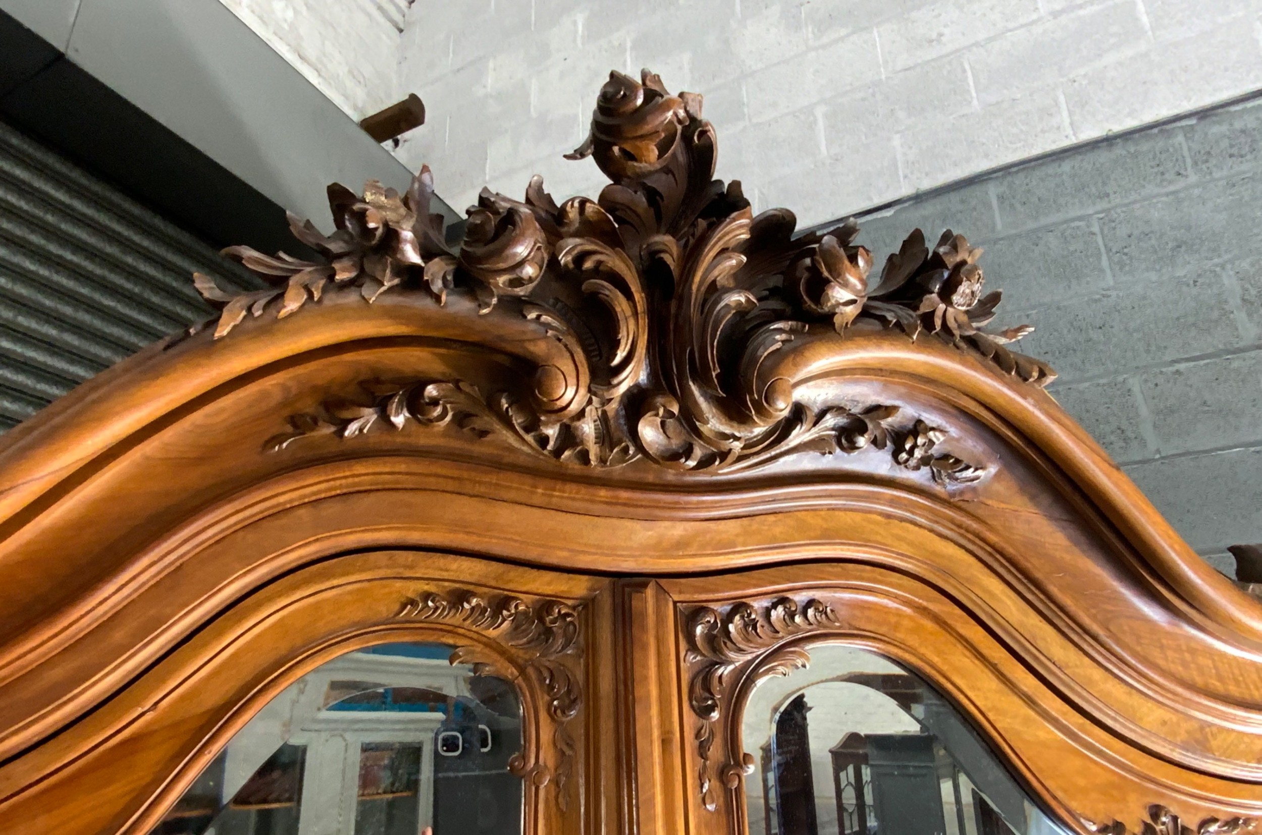 LARGE CARVED WALNUT FRENCH ARMOIRE  View VI