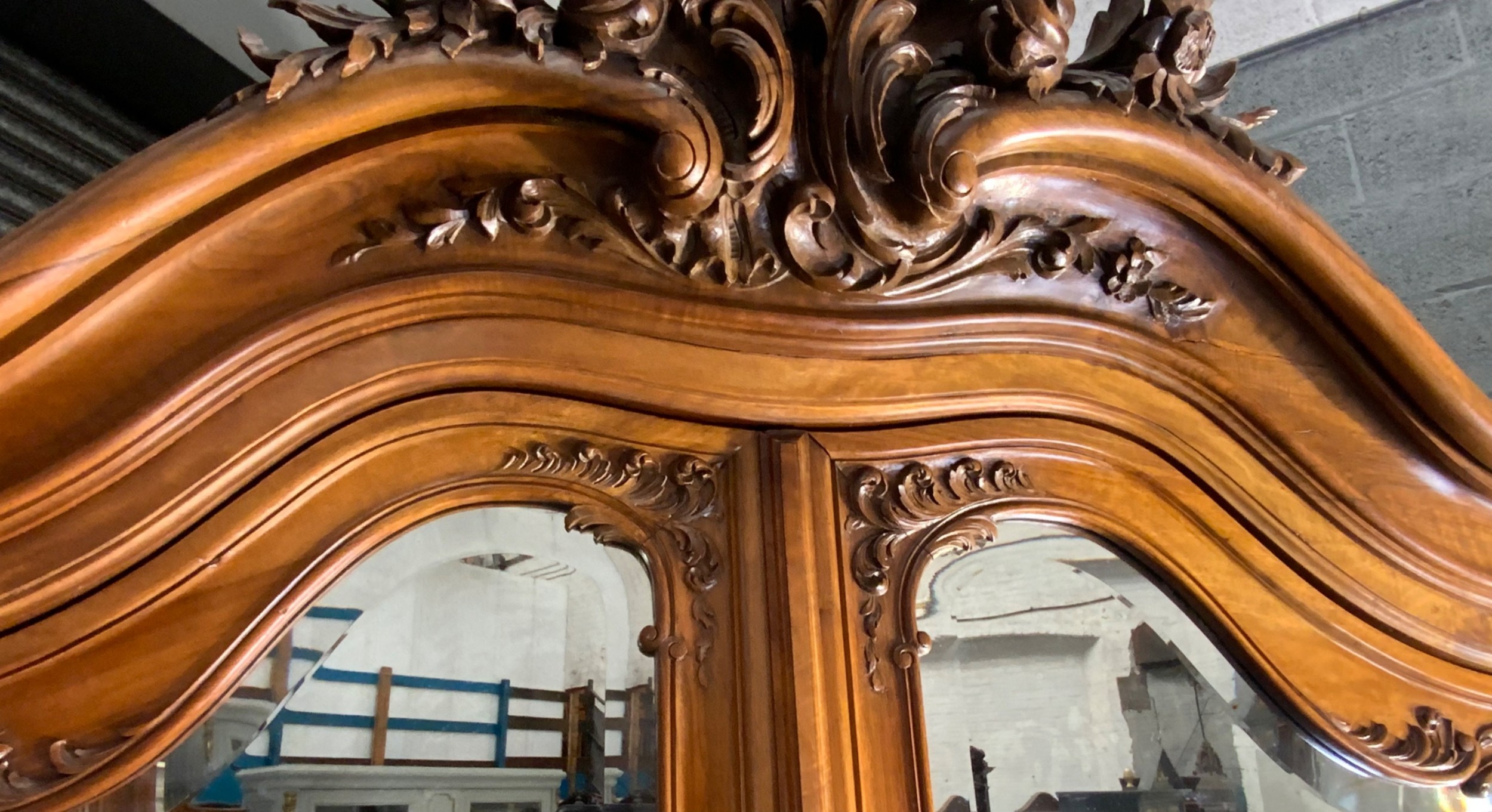 LARGE CARVED WALNUT FRENCH ARMOIRE  View VII
