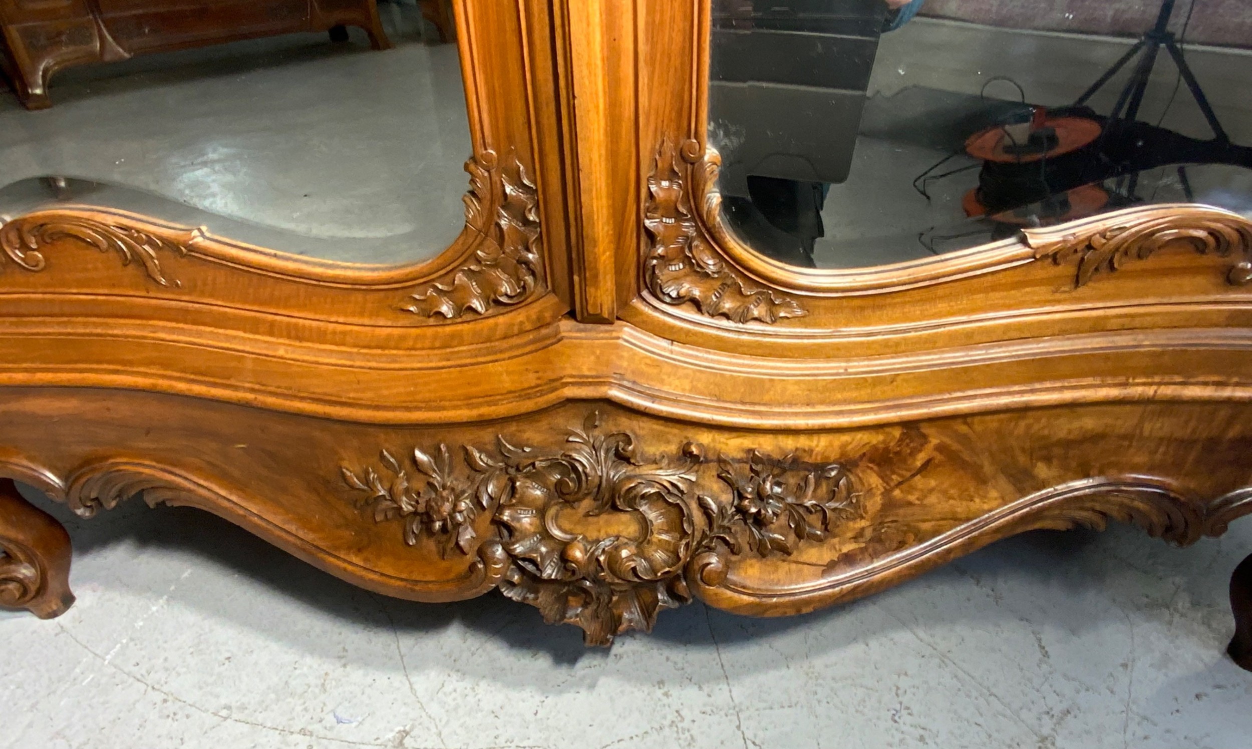 LARGE CARVED WALNUT FRENCH ARMOIRE  View XI