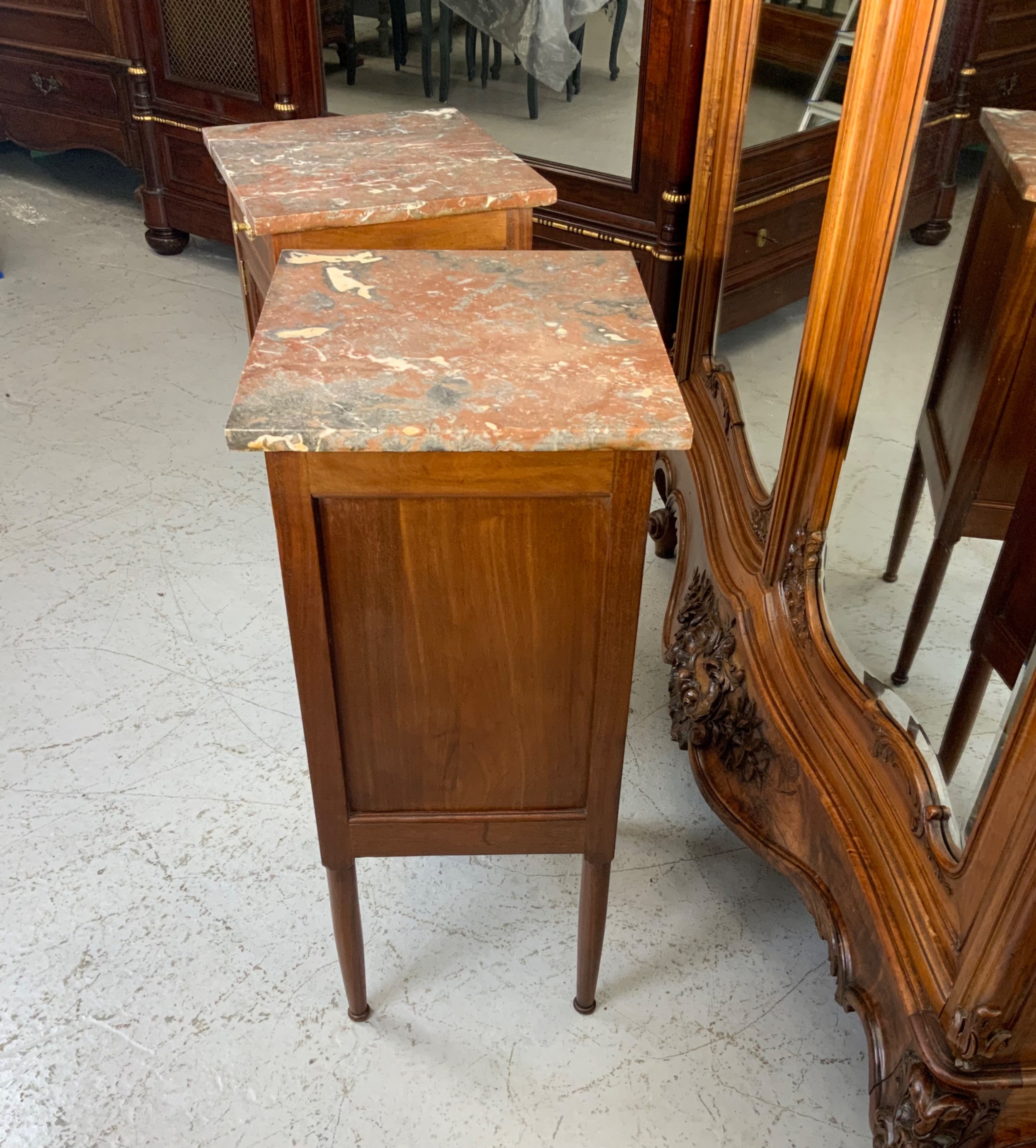 PAIR OF FRENCH MAHOGANY ART DECO BEDSIDE CABINETS  View II