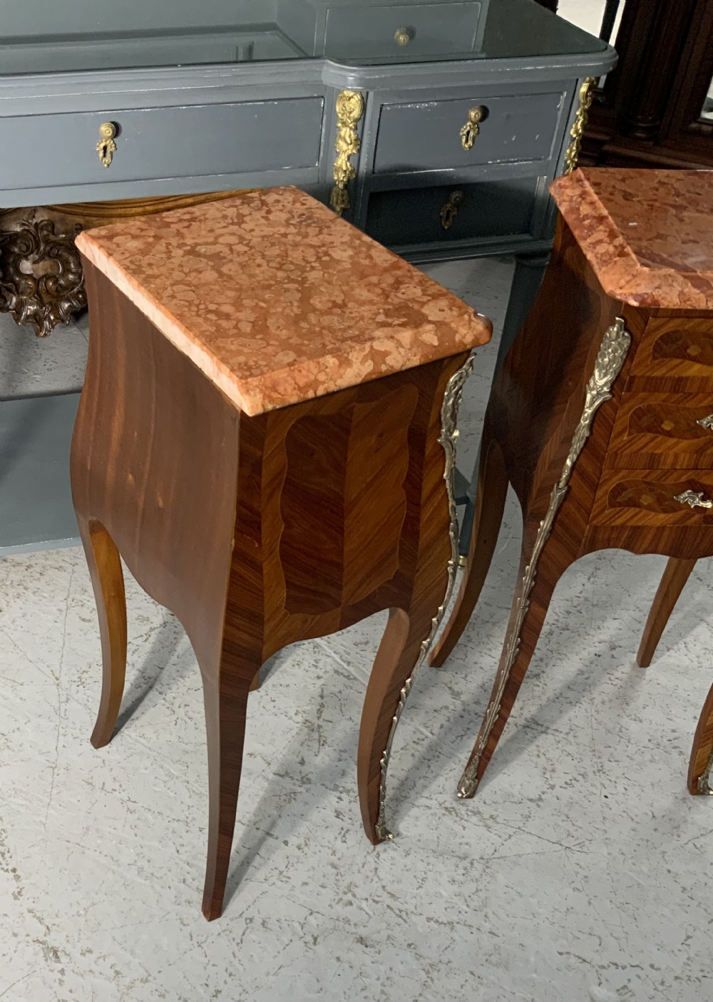 PAIR OF FRENCH MARQUETRY BEDSIDE CABINETS  View IV