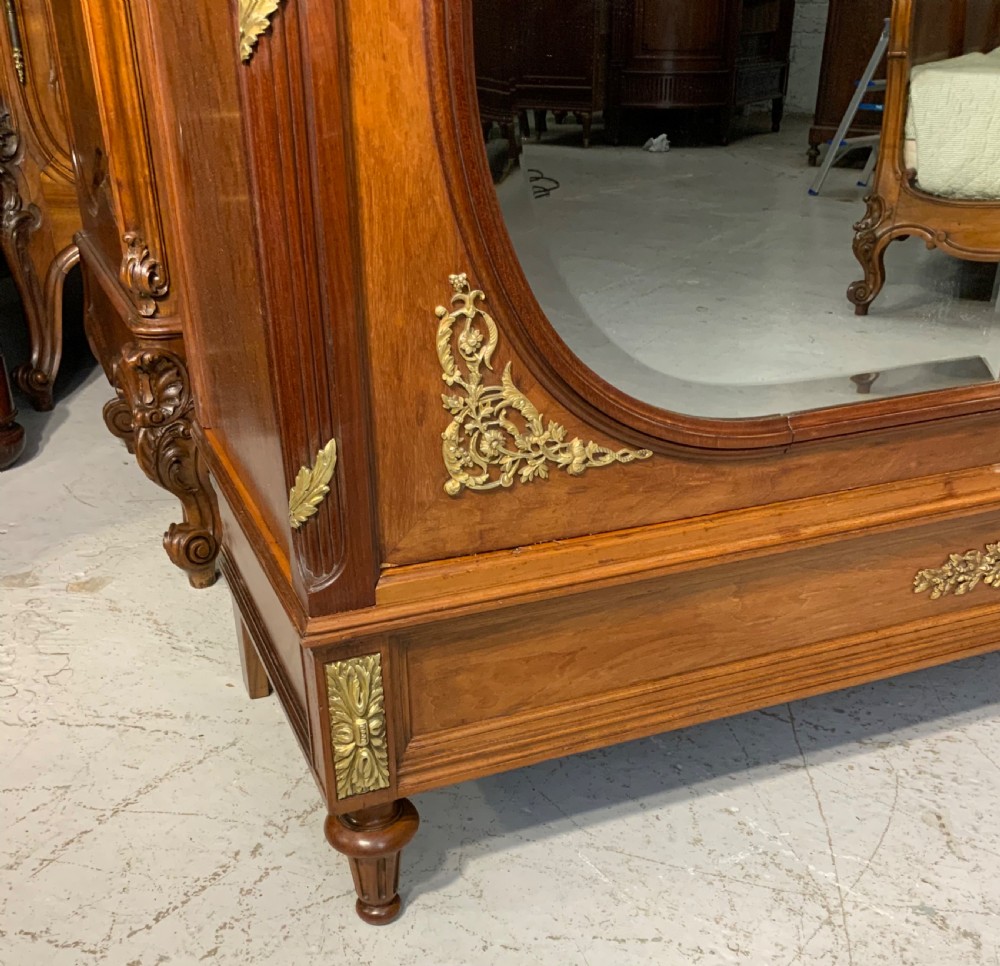 MAHOGANY FRENCH ARMOIRE WITH BRASS DETAILING  View IV