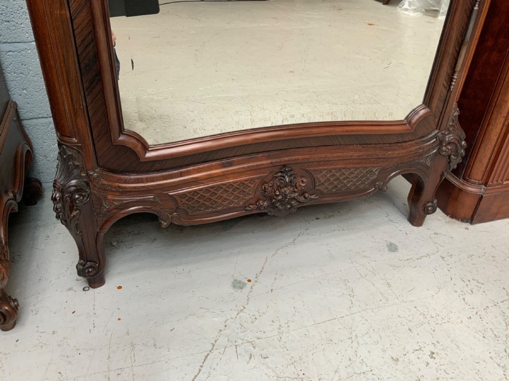STUNNING CARVED FRENCH ROSEWOOD ARMOIRE  View IX