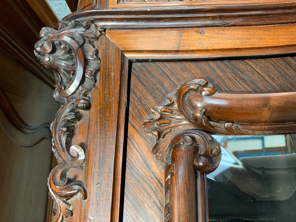 STUNNING CARVED FRENCH ROSEWOOD ARMOIRE  View XI