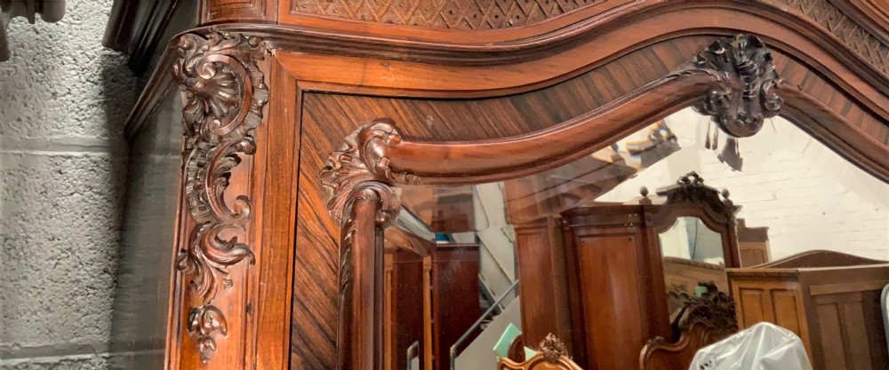 STUNNING CARVED FRENCH ROSEWOOD ARMOIRE  View IV