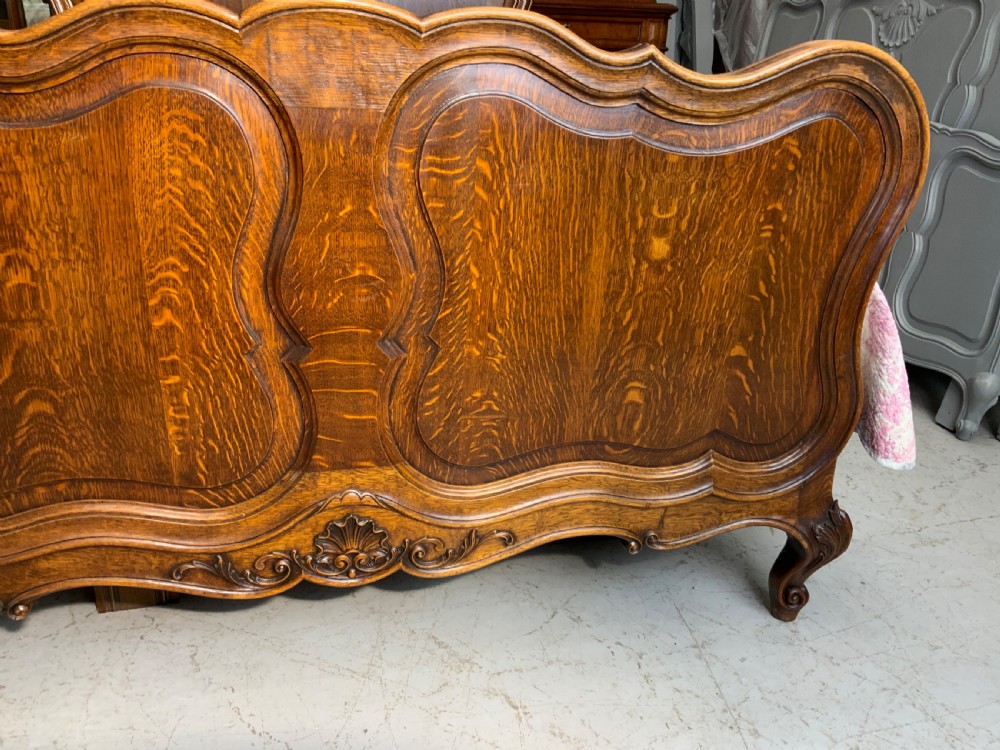 CARVED OAK FRENCH BED View II