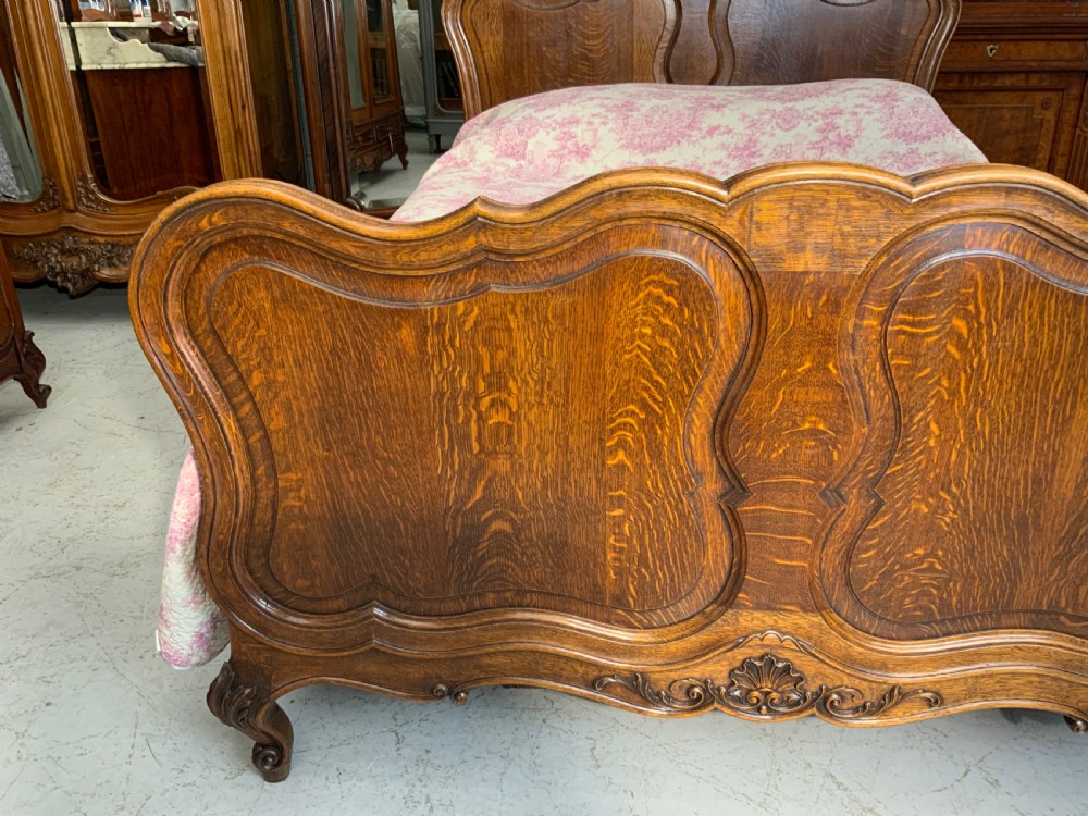 CARVED OAK FRENCH BED View III