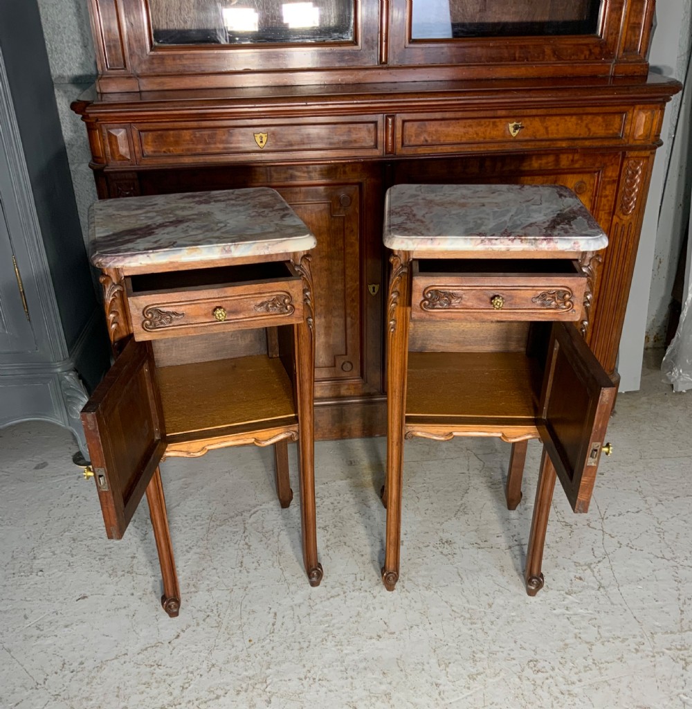 PAIR OF FRENCH MAHOGANY BEDSIDE CABINETS  View VI