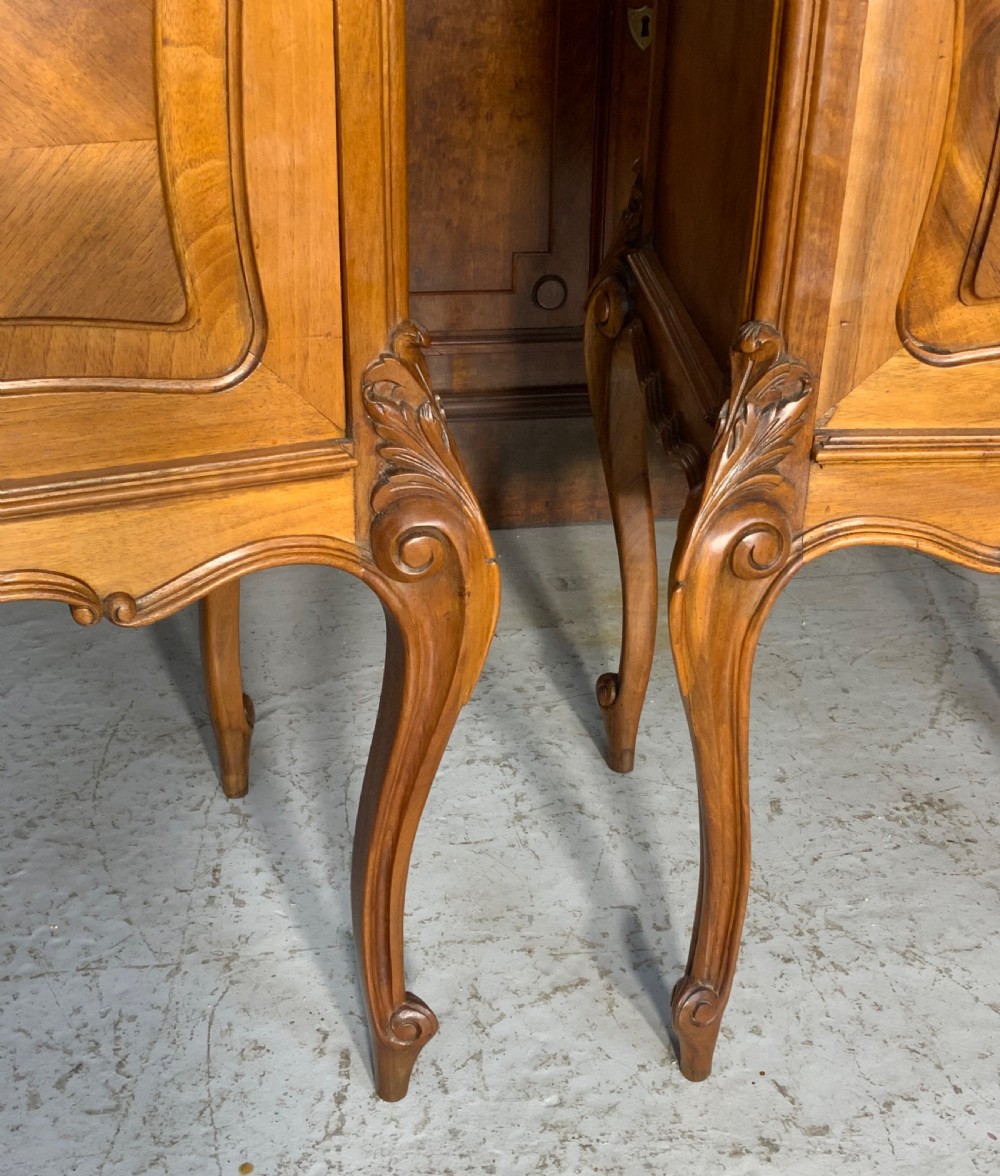 PAIR OF FRENCH WALNUT BEDSIDE CABINETS  View V