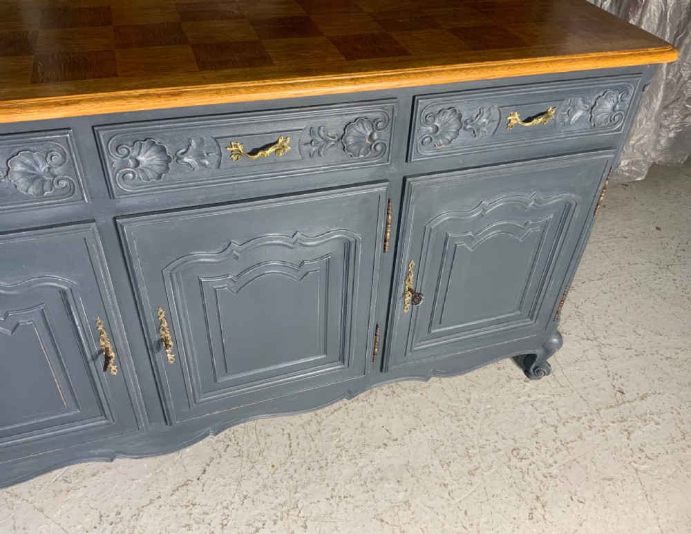 PAINTED FRENCH SIDEBOARD WITH OAK TOP View II
