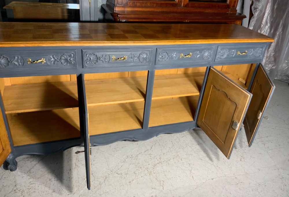 PAINTED FRENCH SIDEBOARD WITH OAK TOP View VI