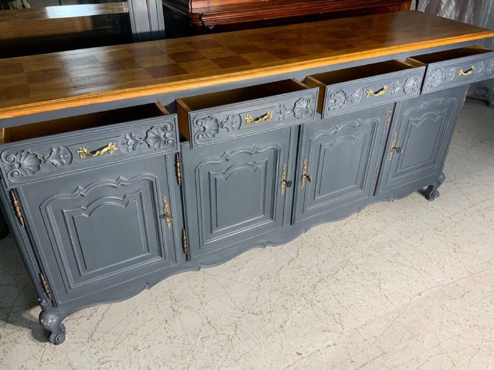 PAINTED FRENCH SIDEBOARD WITH OAK TOP View VIII