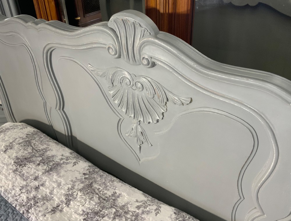 PAINTED FRENCH KING SIZE BED IN PLUMMET GREY  View VI