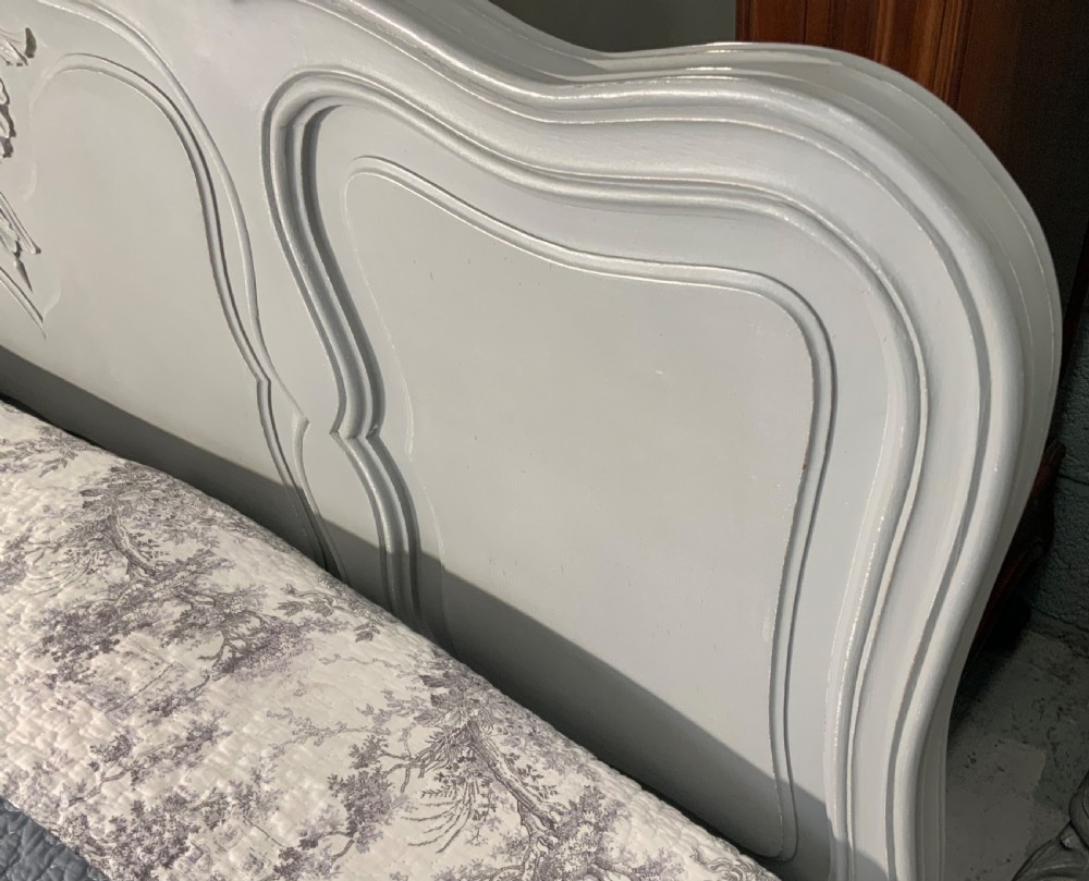 PAINTED FRENCH KING SIZE BED IN PLUMMET GREY  View VII