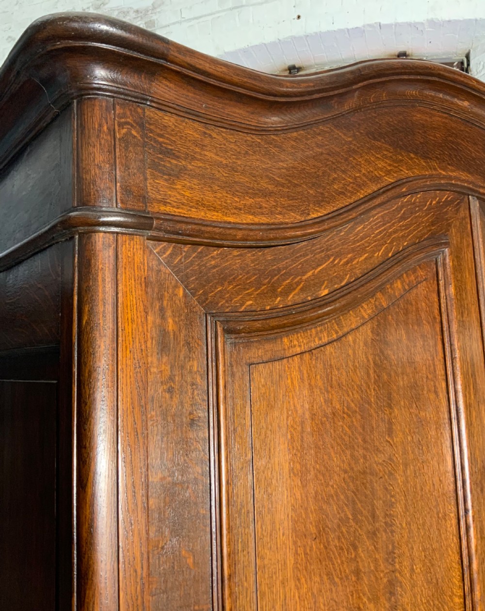 LARGE FRENCH OAK ARMOIRE WITH PANELLED DOORS  View IV