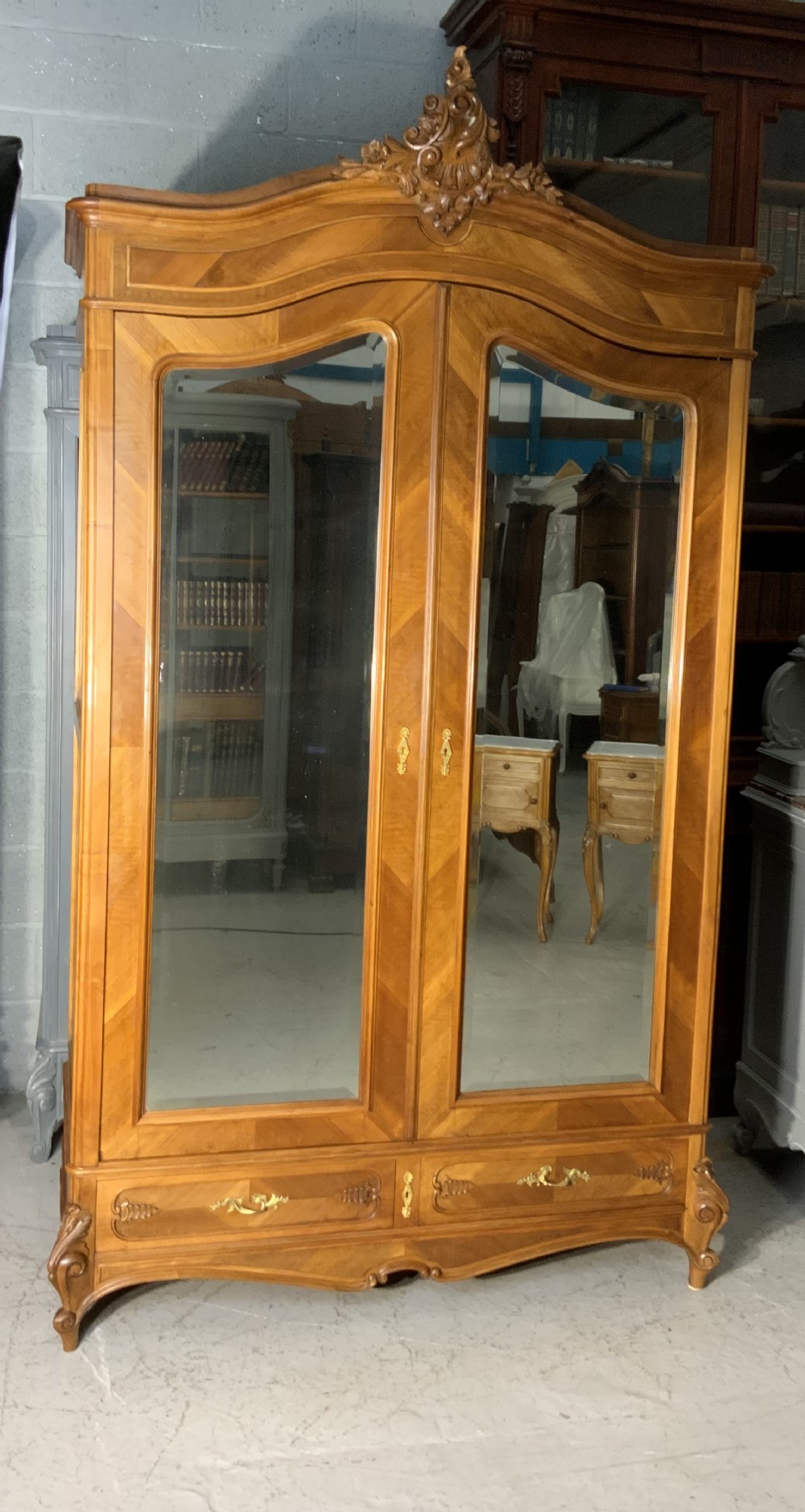CARVED WALNUT FRENCH ARMOIRE  View II