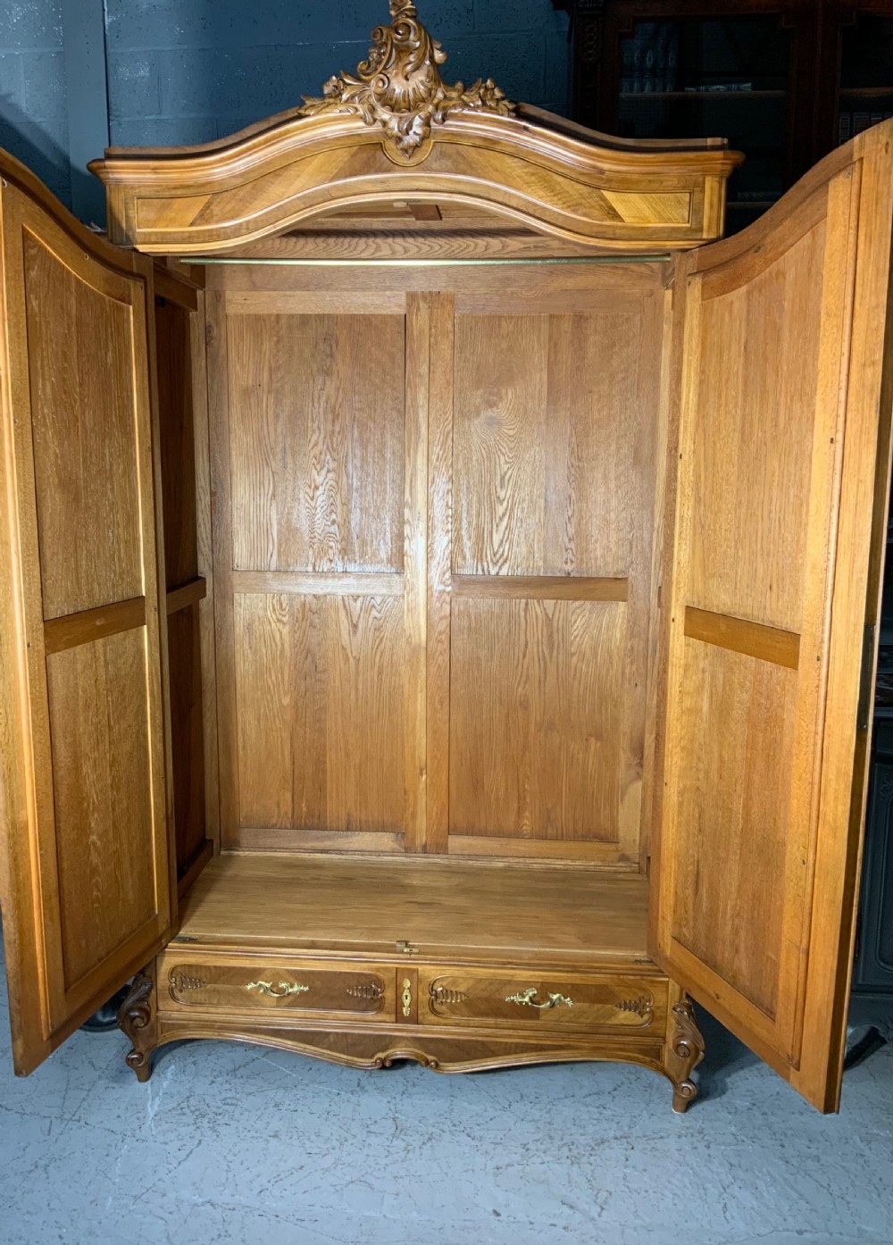 CARVED WALNUT FRENCH ARMOIRE  View X