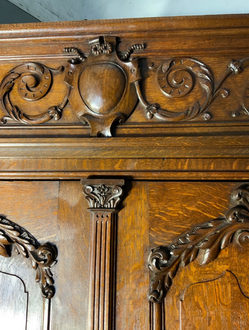 TALL CARVED OAK FRENCH ARMOIRE  View VIII