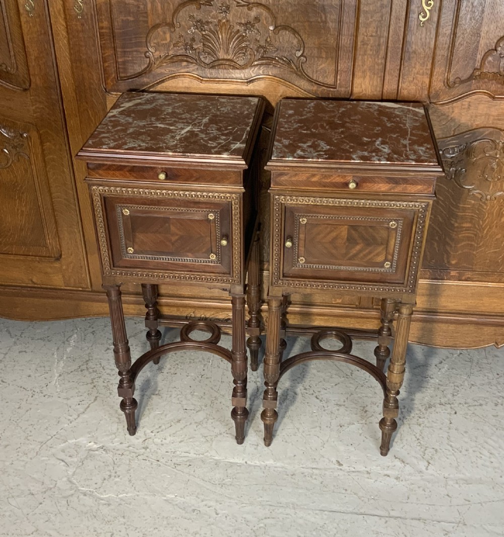 pair of french mahogany bedside cabinets - CATEGORY: ANTIQUE CUPBOARDS - DATED 1910