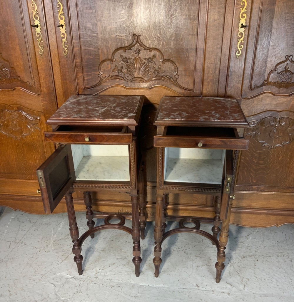 PAIR OF FRENCH MAHOGANY BEDSIDE CABINETS  View V