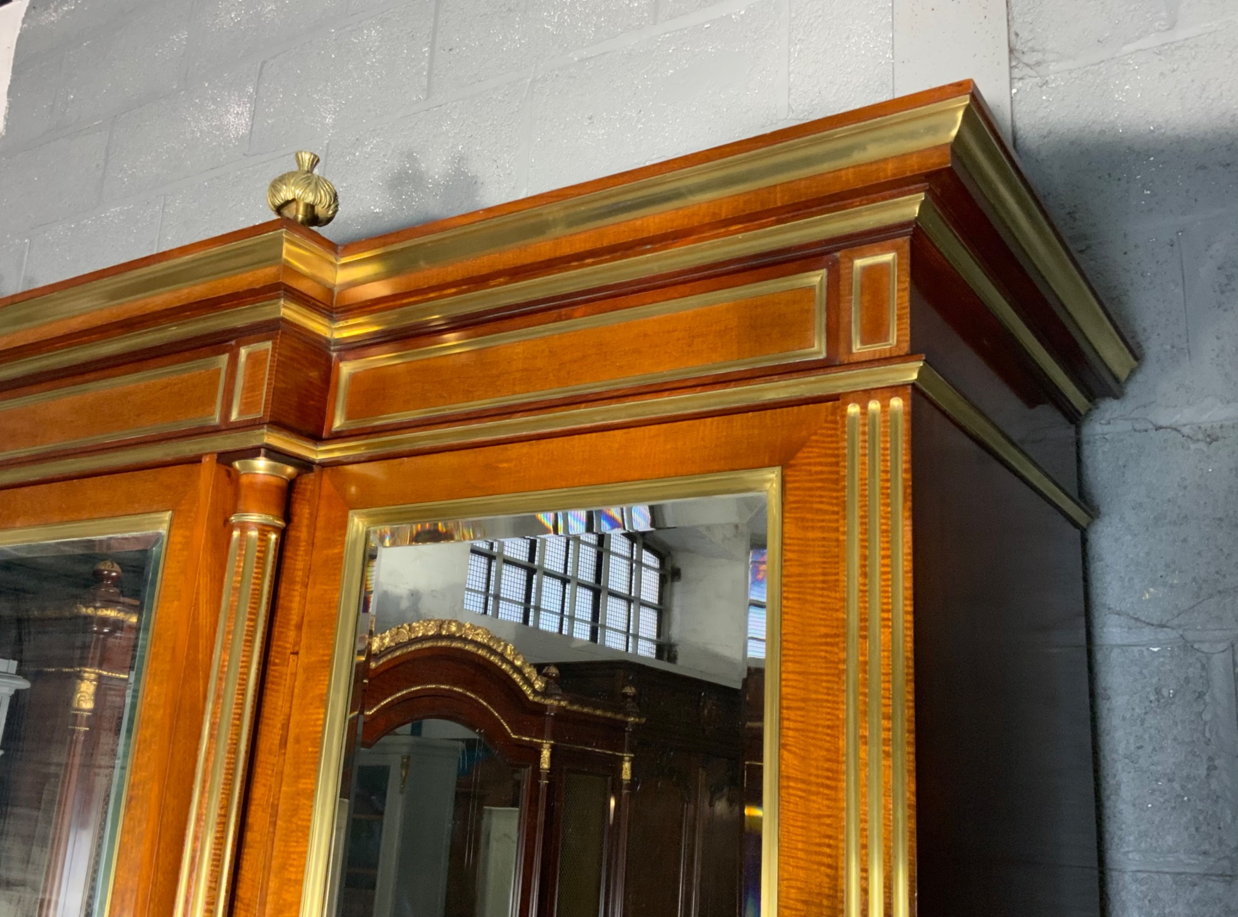 STUNNING FRENCH LOUIS XVI BREAKFRONT ARMOIRE  View II