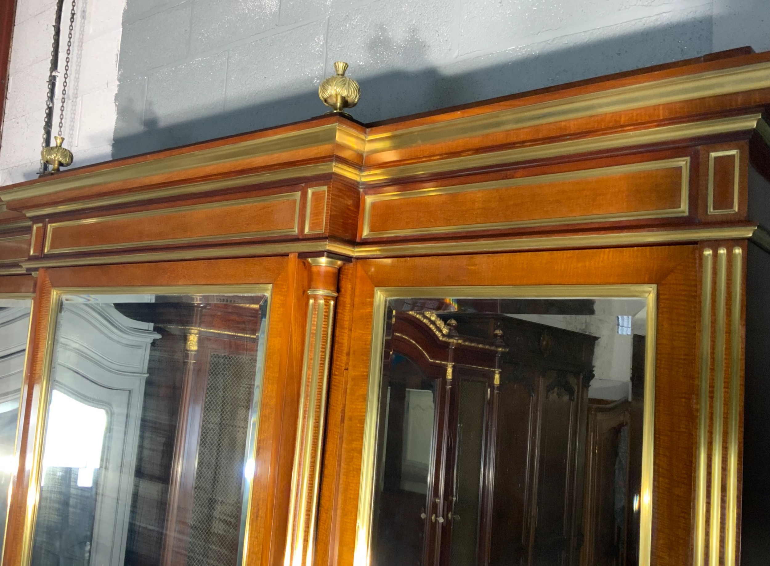 STUNNING FRENCH LOUIS XVI BREAKFRONT ARMOIRE  View III