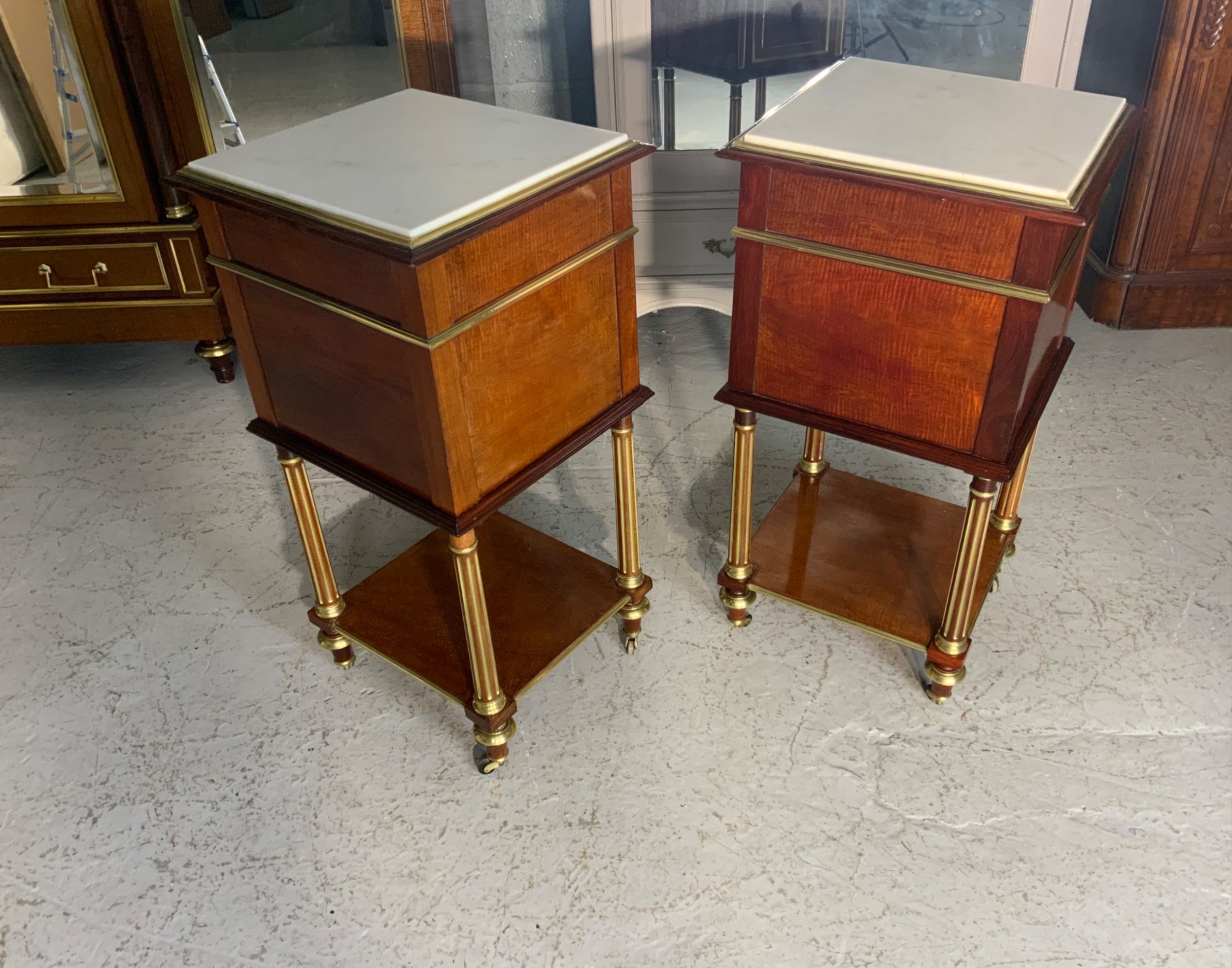 PAIR OF FRENCH LOUIS XVI BEDSIDE CABINETS  View III