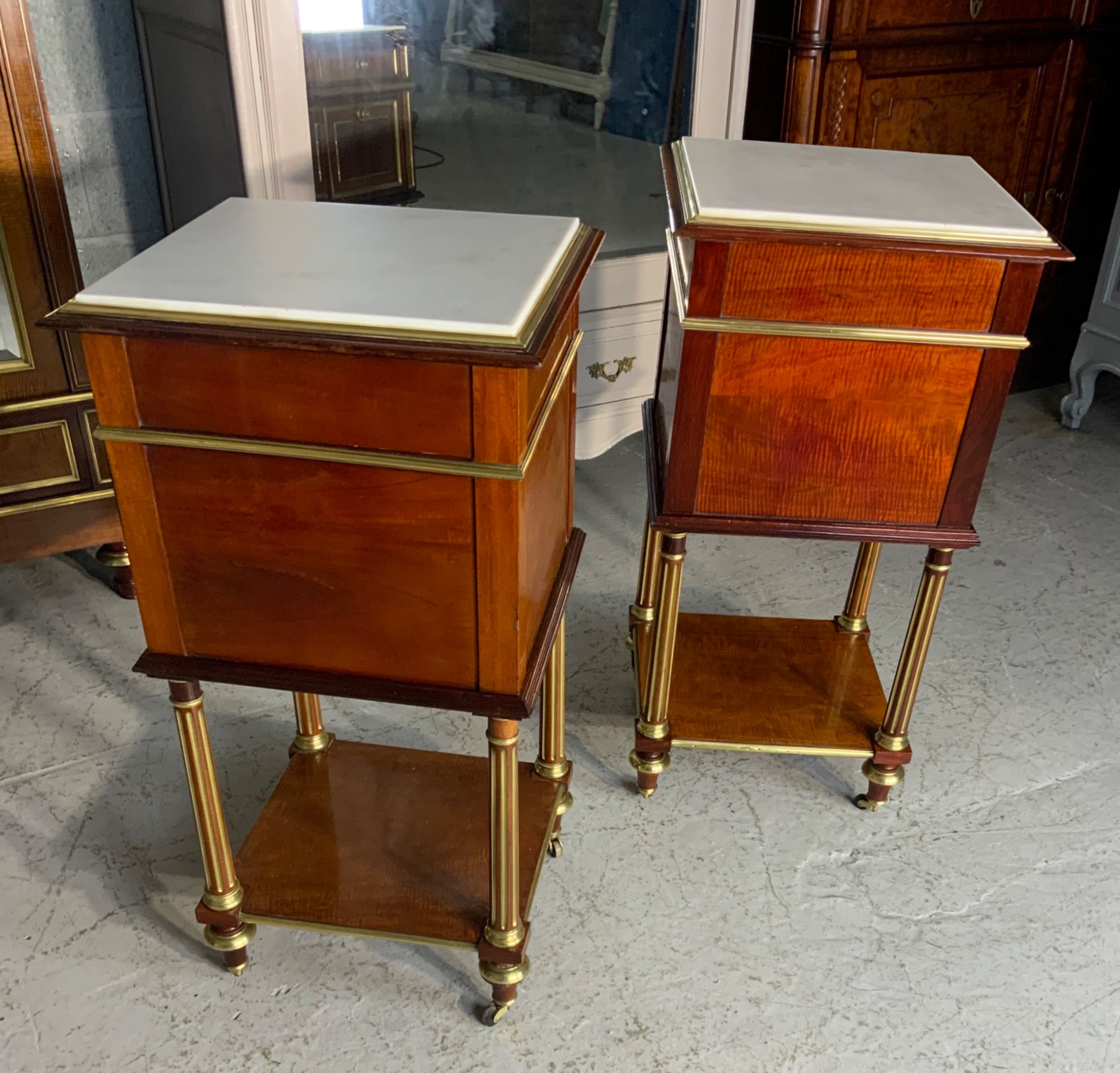 PAIR OF FRENCH LOUIS XVI BEDSIDE CABINETS  View V