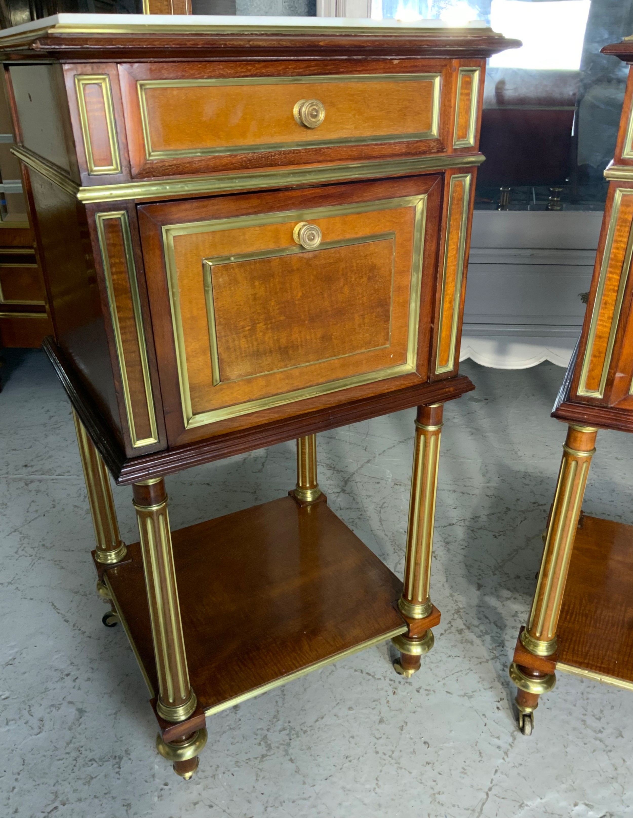 PAIR OF FRENCH LOUIS XVI BEDSIDE CABINETS  View VI
