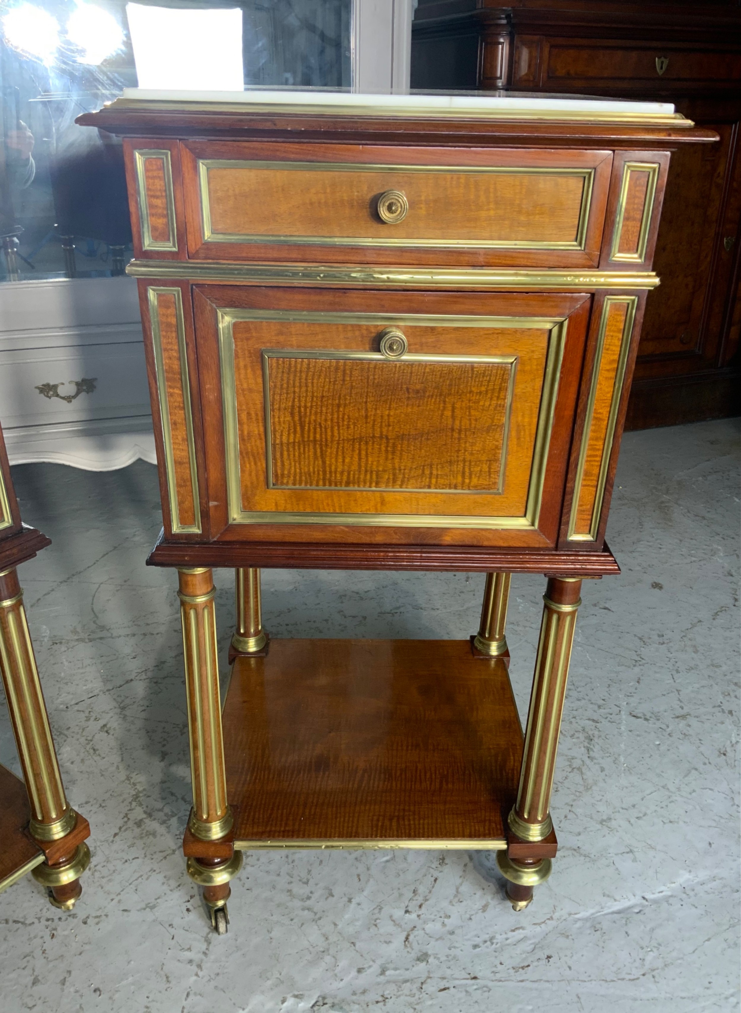 PAIR OF FRENCH LOUIS XVI BEDSIDE CABINETS  View VII