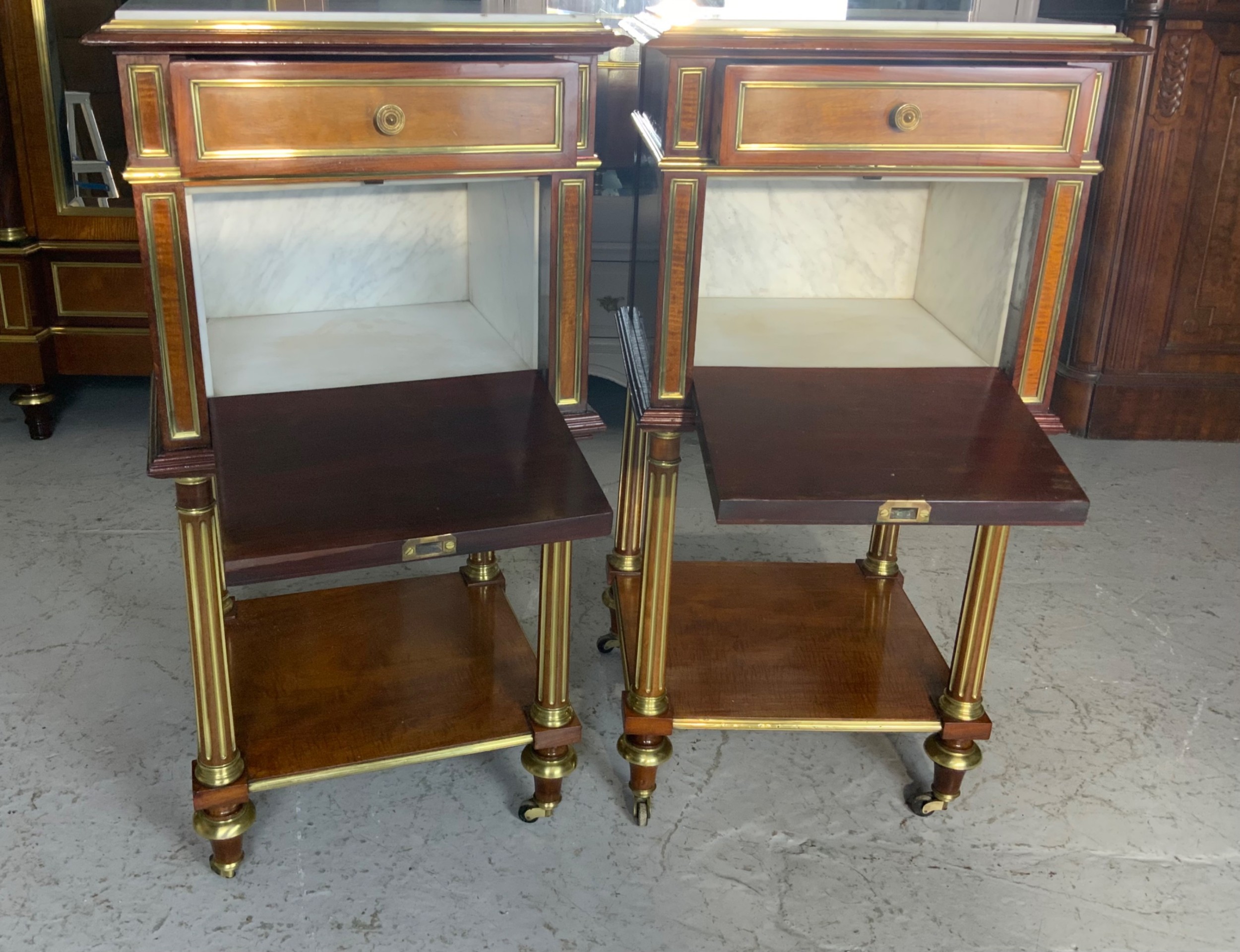 PAIR OF FRENCH LOUIS XVI BEDSIDE CABINETS  View VIII