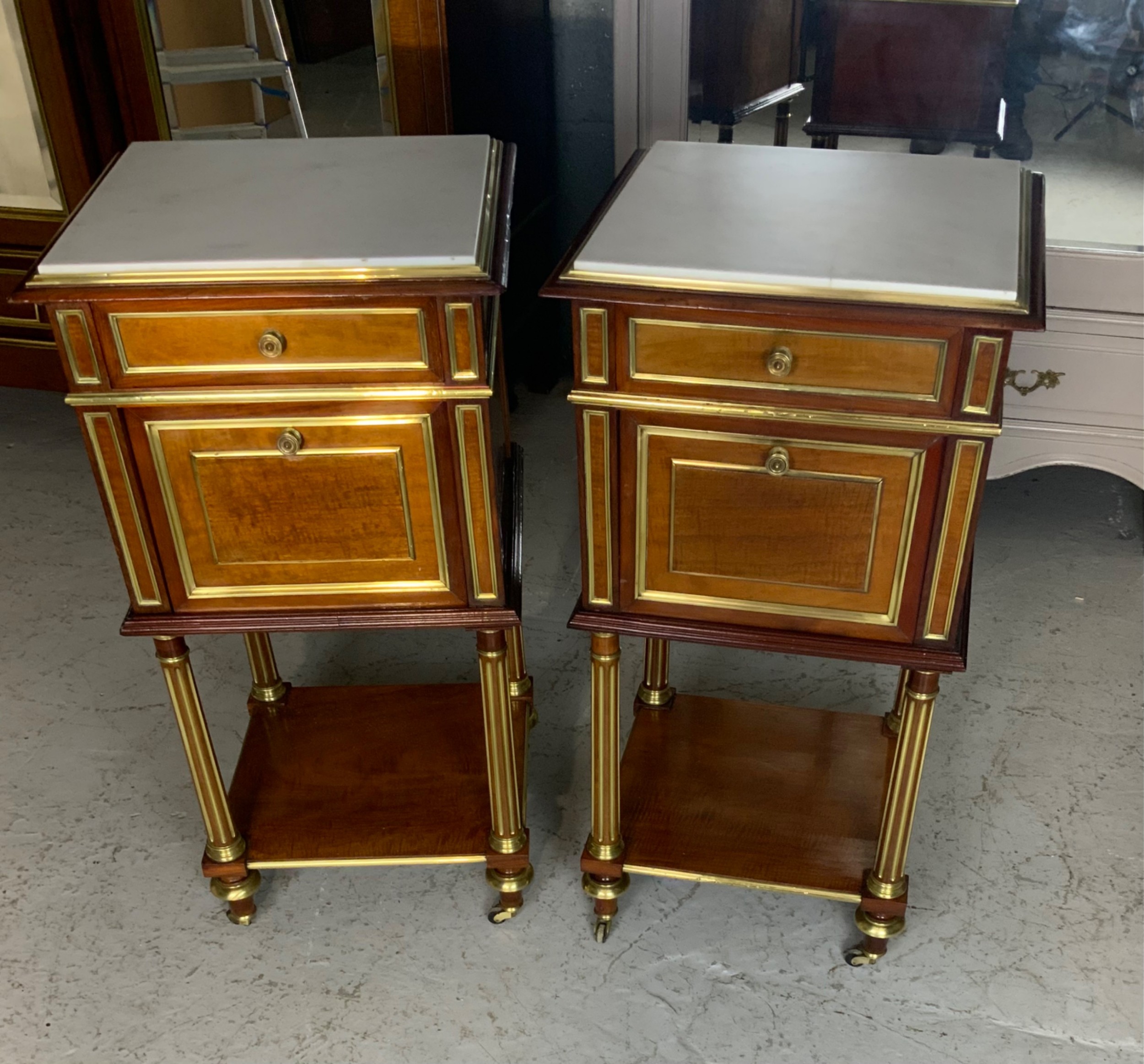 PAIR OF FRENCH LOUIS XVI BEDSIDE CABINETS  View IX