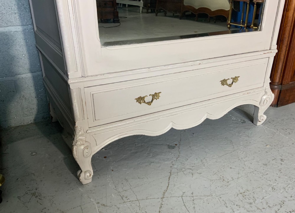 CARVED FRENCH PAINTED ARMOIRE View II