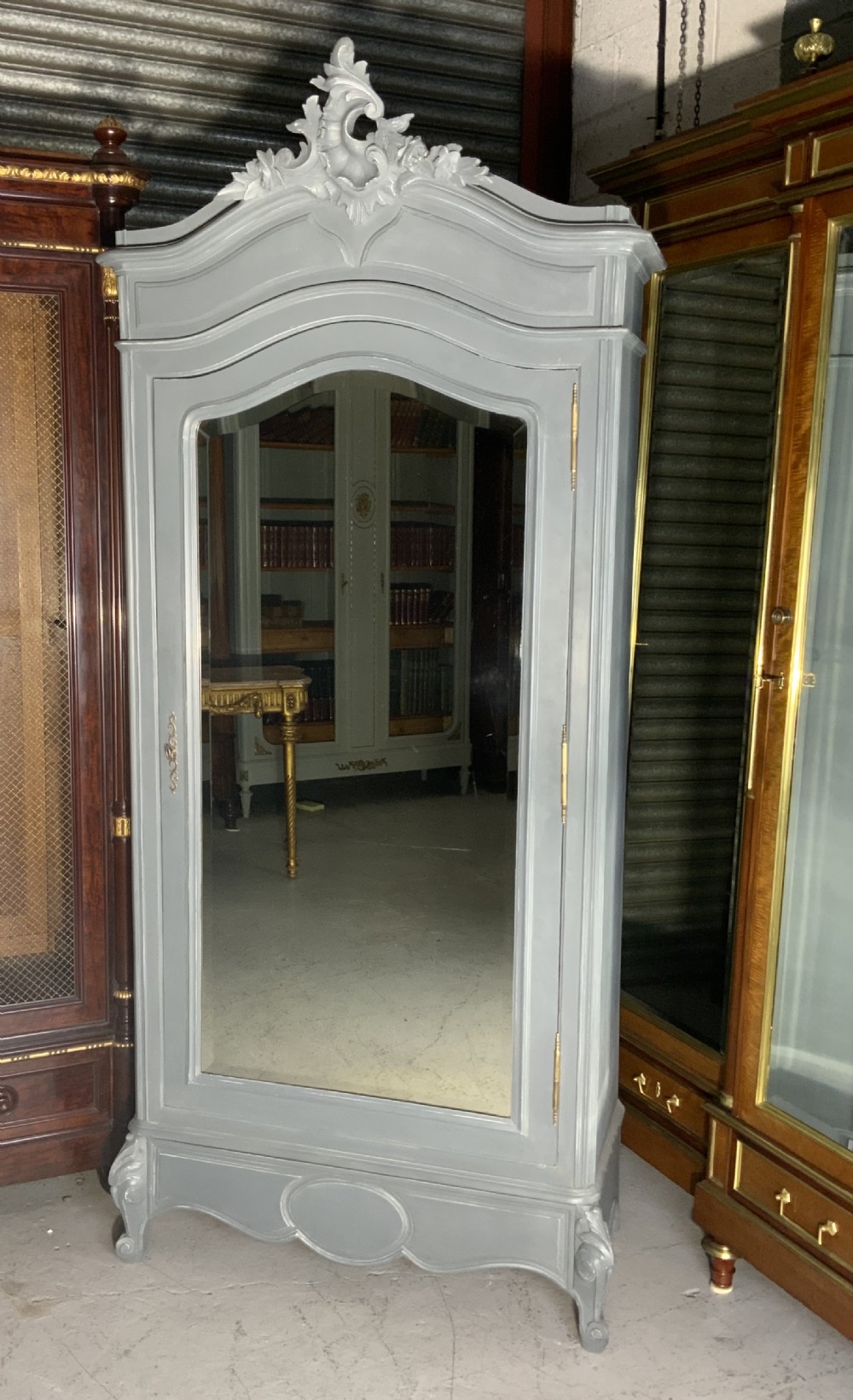 PAINTED FRENCH CARVED ARMOIRE  View II